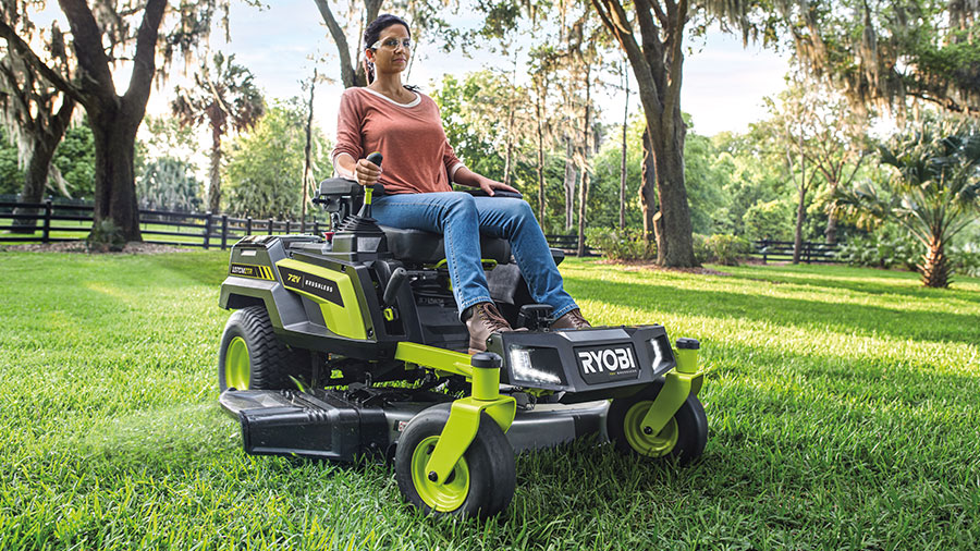 Tondeuse sur batterie Rider Zero-Turn RY72ZTRX107-210 107 cm 72 V Ryobi Tondeuse sur batterie Rider Zero-Turn RY72ZTRX107-210 107 cm 72 V Ryobi